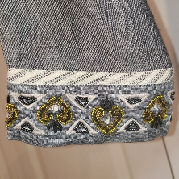 FAITH by Celia Forrester Casual Pinstriped Bead Top - Picture 5 of 9